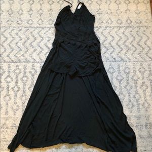 Romper/skirt with adjustable neck string